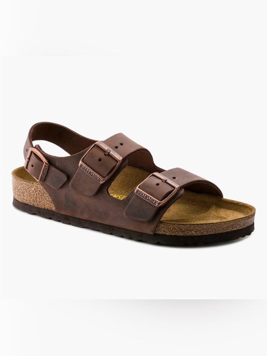 Birkenstock Other - Birkenstock men’s Milano brown leather sandals 43